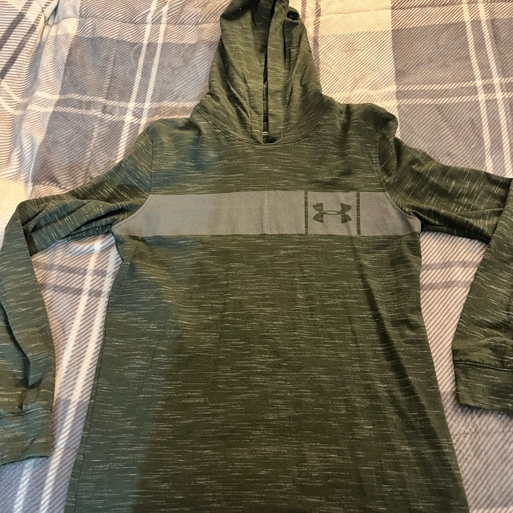 Light weight army green snd grey hoodie.